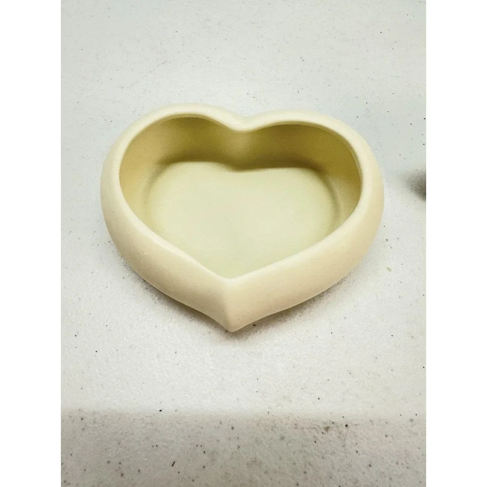 Vintage Albert Price Heart Trinket Box Ivory Rose Bisque Procelain Jewelry Taiwa